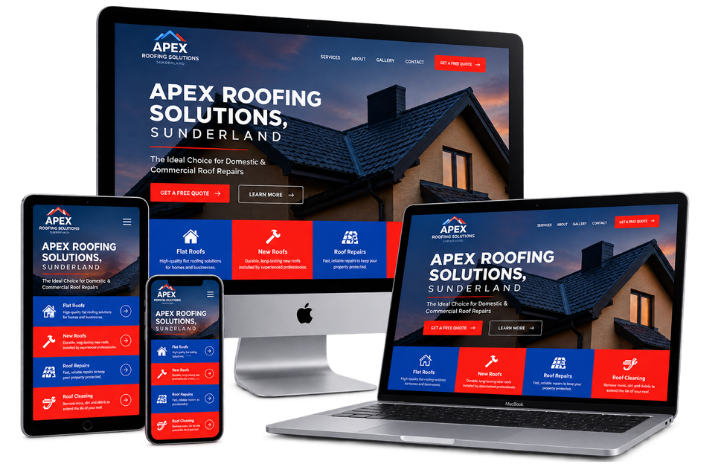 Responsive Roofing Website Device Showcase